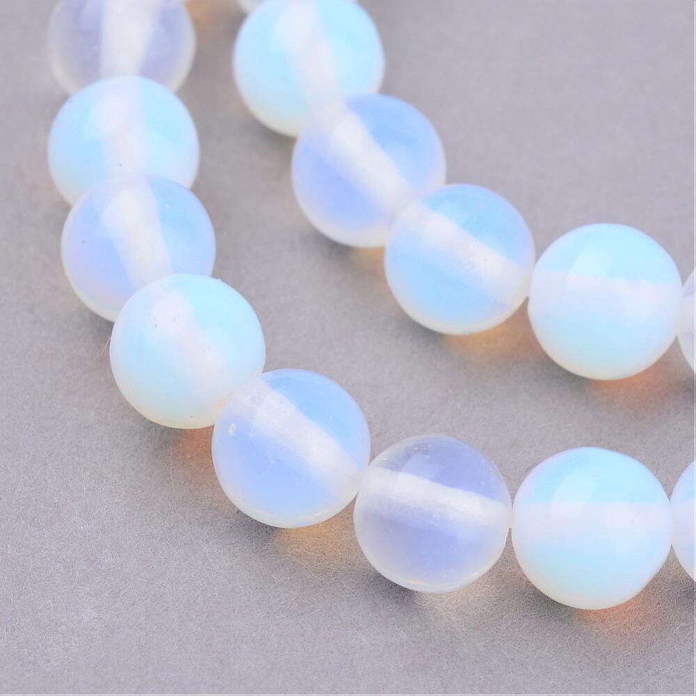 3 sizes opalite beads, 4mm, 6mm, 8mm, natural, undyed, round, drilled hole, similar appearance to moonstone