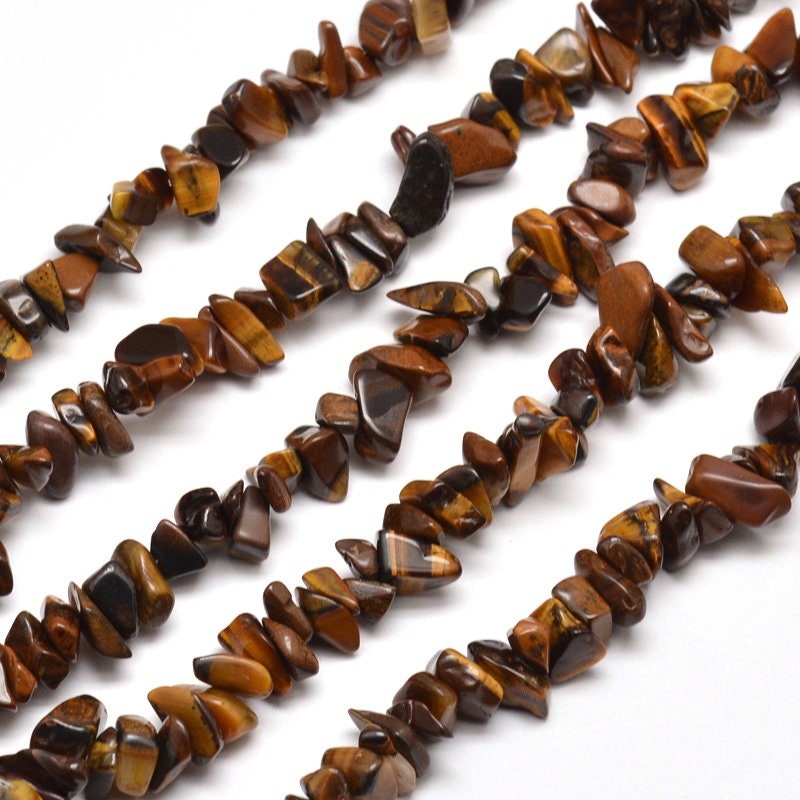 Strand 230 tiger eye chip beads, 5~8x5~8mm, drilled with 1mm hole (approx), strand approximately 31.5 inches