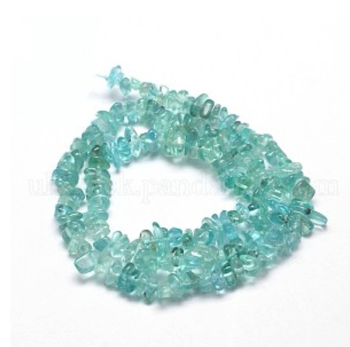 Strand approx 120 natural undyed turquoise coloured apatite chip beads, 5-14mm x 4-10mm, hole 1mm