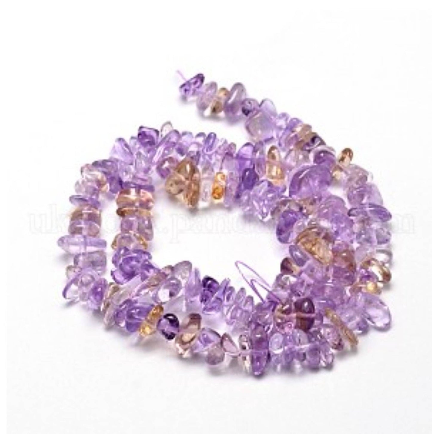 Strand approx 120 natural undyed purple and gold ametrine chip beads, 5-14 x 4-10mm, hole 1mm,