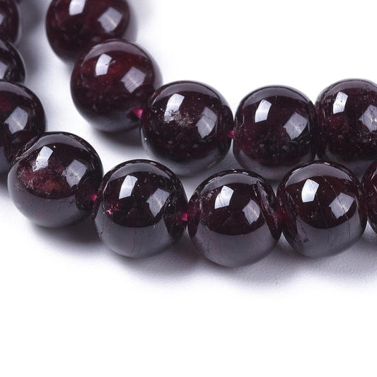 2 sizes, 6mm 8mm, strand natural garnet gemstone beads, round, hole approximately 1mm
