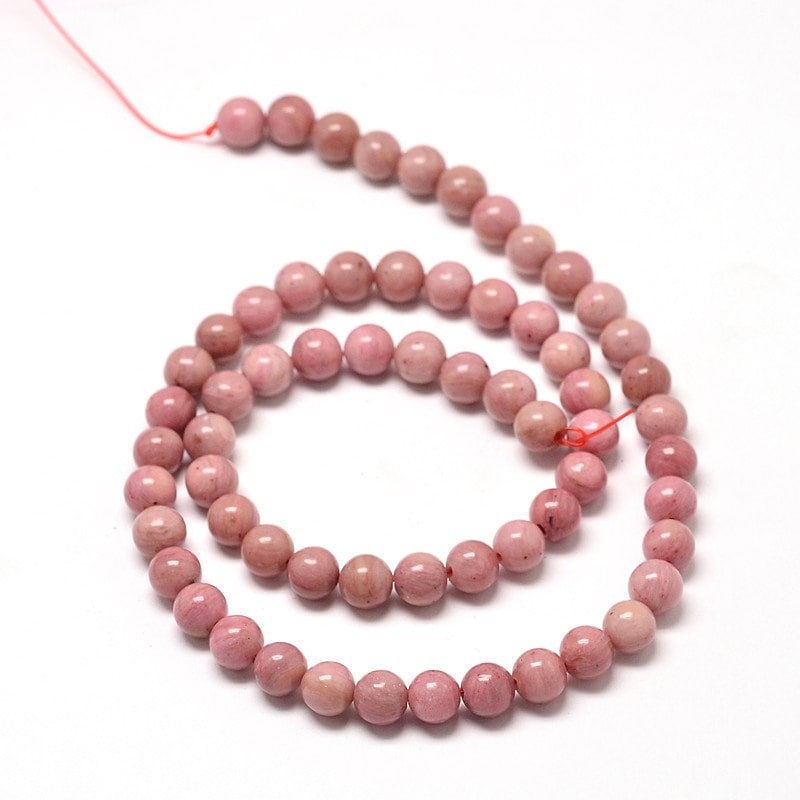3 sizes, 4mm, 6mm, 8mm natural pink rhodochrosite beads, round, hole 1mm