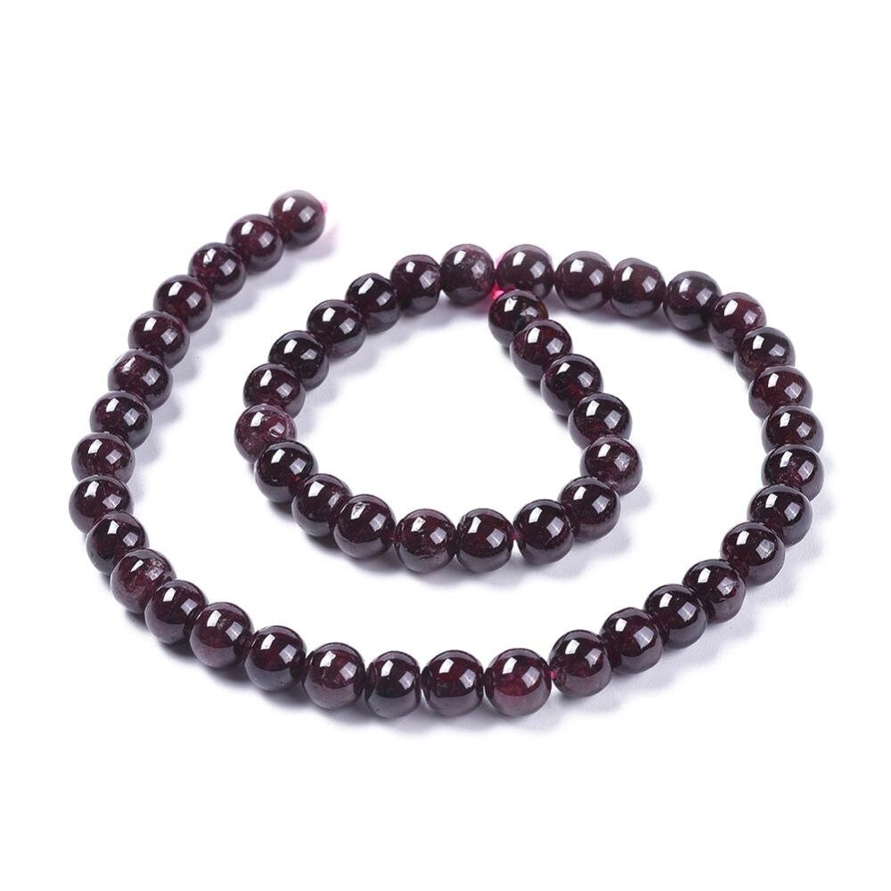 2 sizes, 6mm 8mm, strand natural garnet gemstone beads, round, hole approximately 1mm
