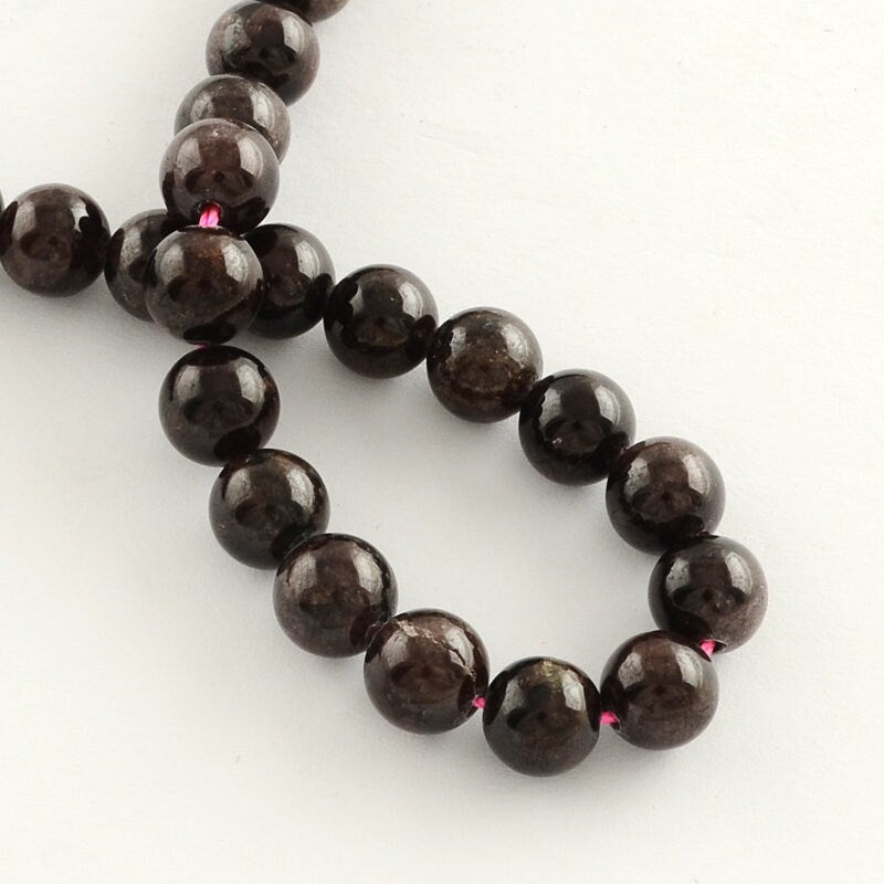 2 sizes, 6mm 8mm, strand natural garnet gemstone beads, round, hole approximately 1mm