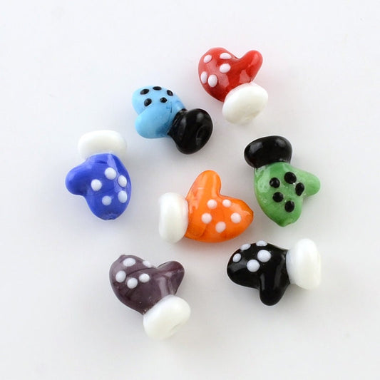 20 x any colour combination lampwork glass Christmas/holiday season gloves mittens beads, approx 18 - 19mm long, drilled