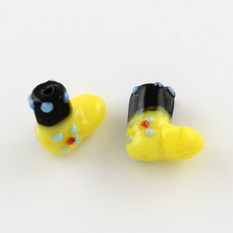 20 x any colour combination lampwork glass Christmas/holiday season sock stocking boot beads, approx 15mm x 9.5mm, drilled