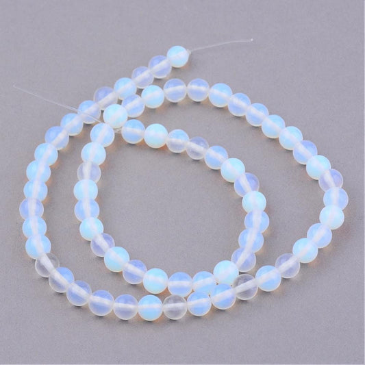 3 sizes opalite beads, 4mm, 6mm, 8mm, natural, undyed, round, drilled hole, similar appearance to moonstone