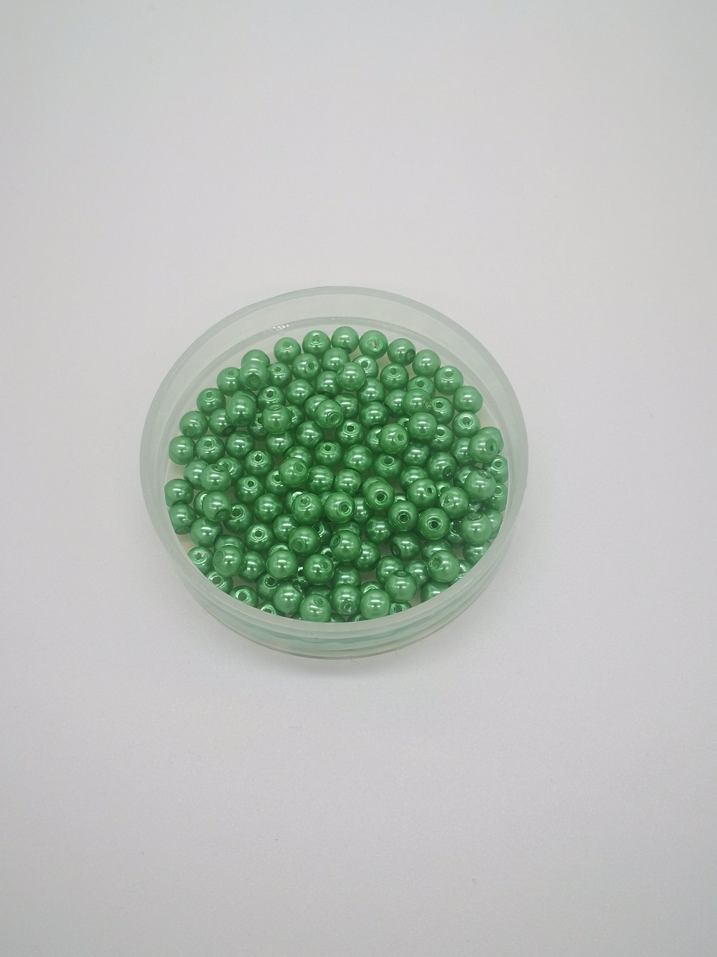 100 x tiny 4mm glass pearl beads, satin finish, dark pink, green, cream, dark blue, dark purple, drilled, hole approximately 0.8mm