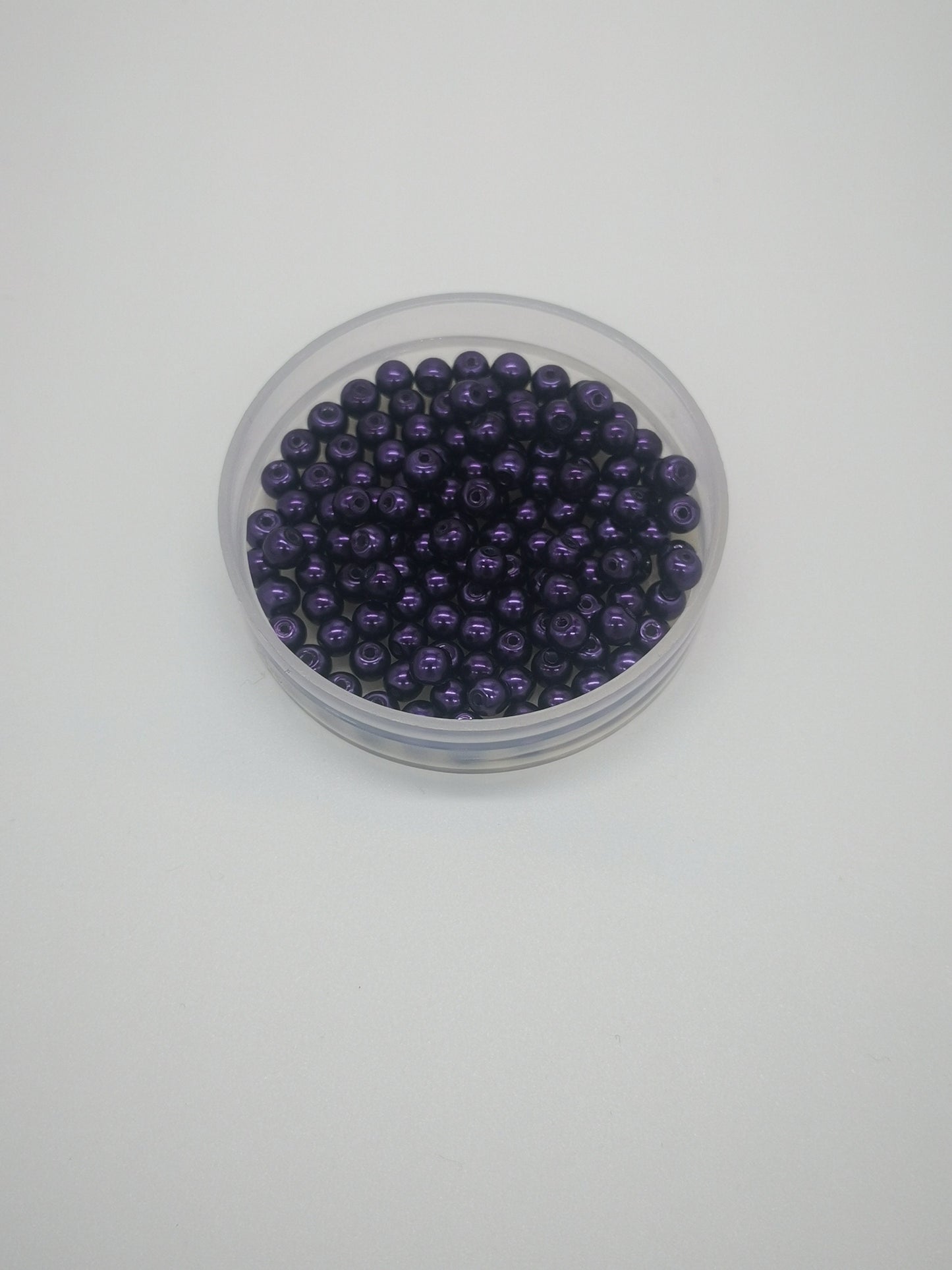 100 x tiny 4mm glass pearl beads, satin finish, dark pink, green, cream, dark blue, dark purple, drilled, hole approximately 0.8mm