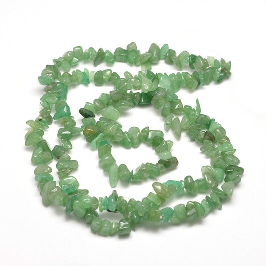 Strand 230 green aventurine chip beads, 5~8x5~8mm, drilled with 1mm hole (approx), strand approximately 31.5 inches