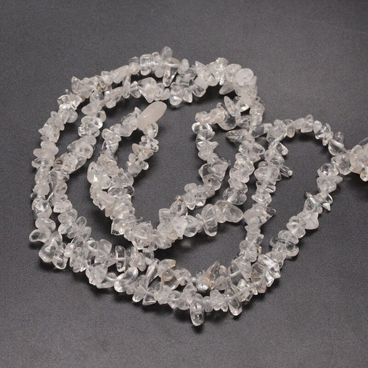 Strand 230 clear quartz chip beads, 5~8x5~8mm, drilled with 1mm hole (approx), strand approximately 31.5 inches