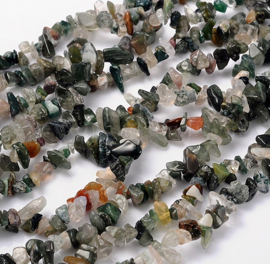 Strand 220 Indian agate chip beads, 5~8x5~8mm, drilled with 0.5mm hole (approx), strand approximately 33 inches